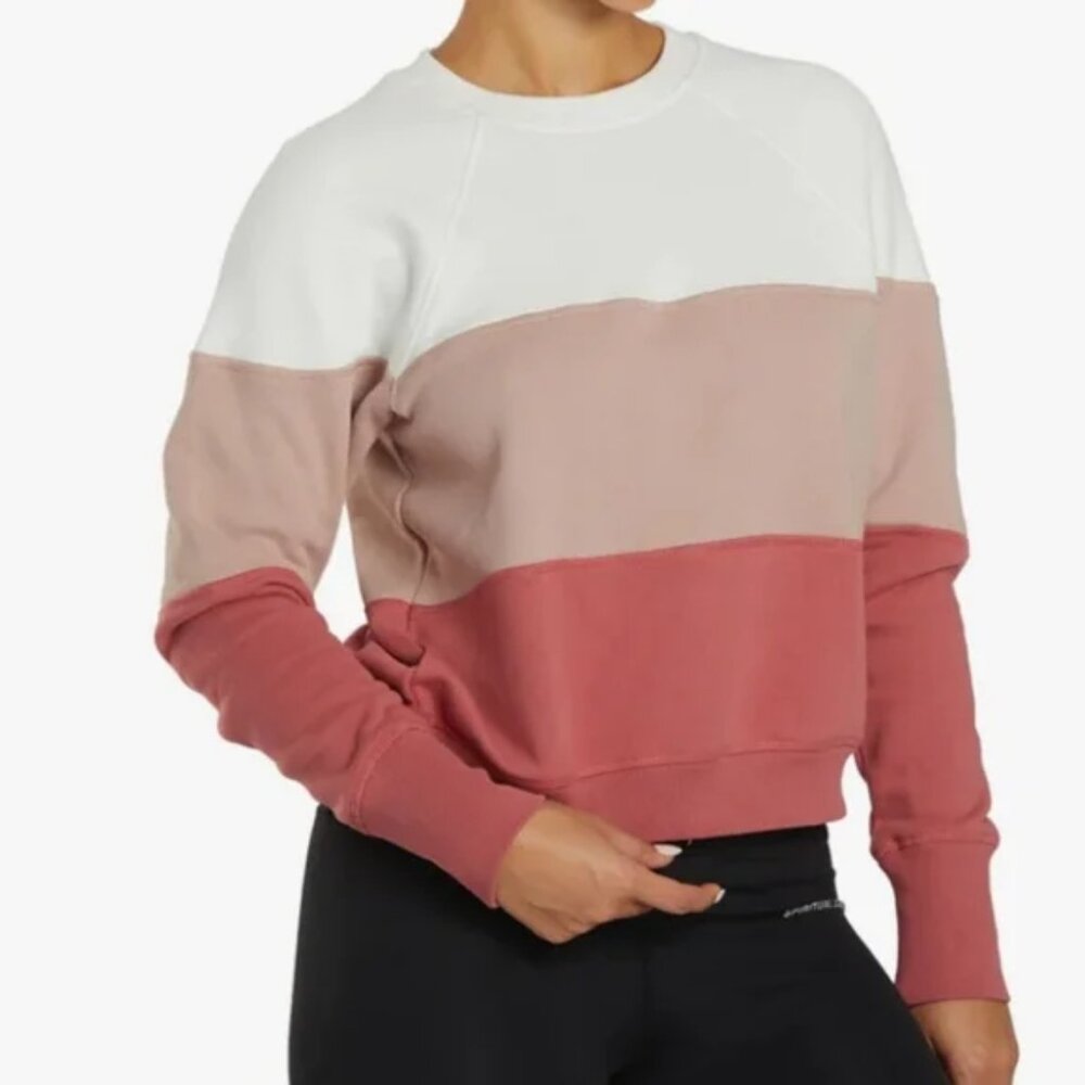 Spiritual Gangster Triblock Bridget Raglan Crewneck French Terry Sweatshirt - S